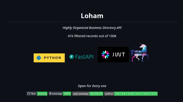 Loham API Screenshot