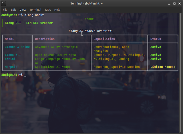 Slang Terminal Screenshot